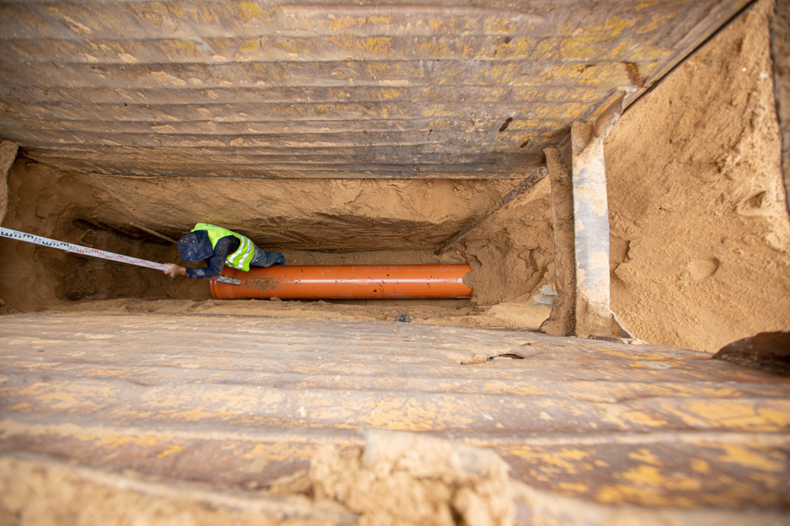 إنشاء شبكة صرف صحي في محيط محطة PS-11 في مدينة غزة 